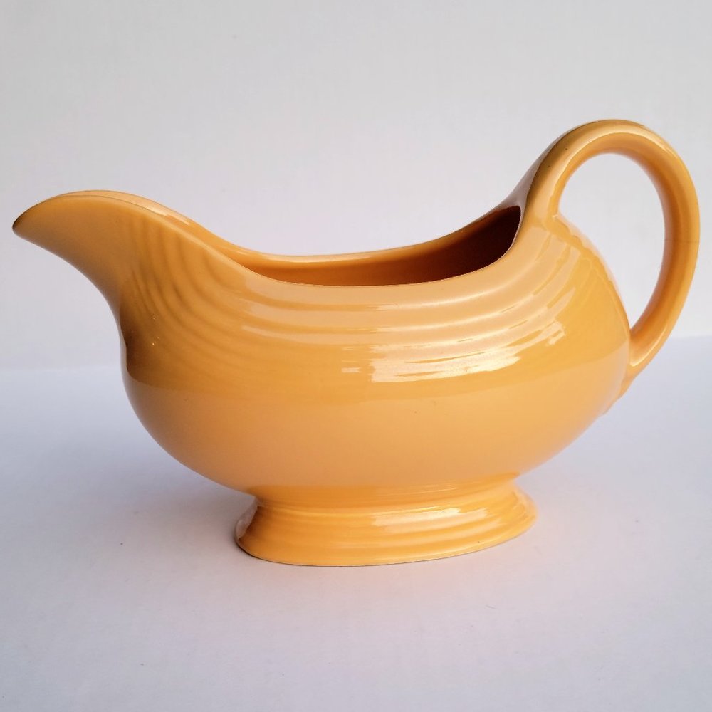 Fiestaware Casualstone Vtg Gravy Sauce Boat Yellow
